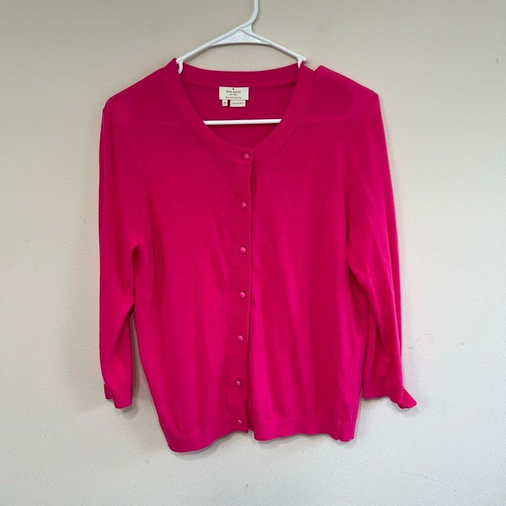 Kate Spade Pink Button Front Cardigan Medium Women